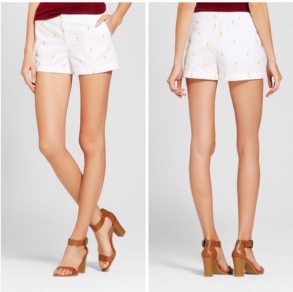 Merona Pants - HP! Merona Embroidered Lemon Chino Shorts
